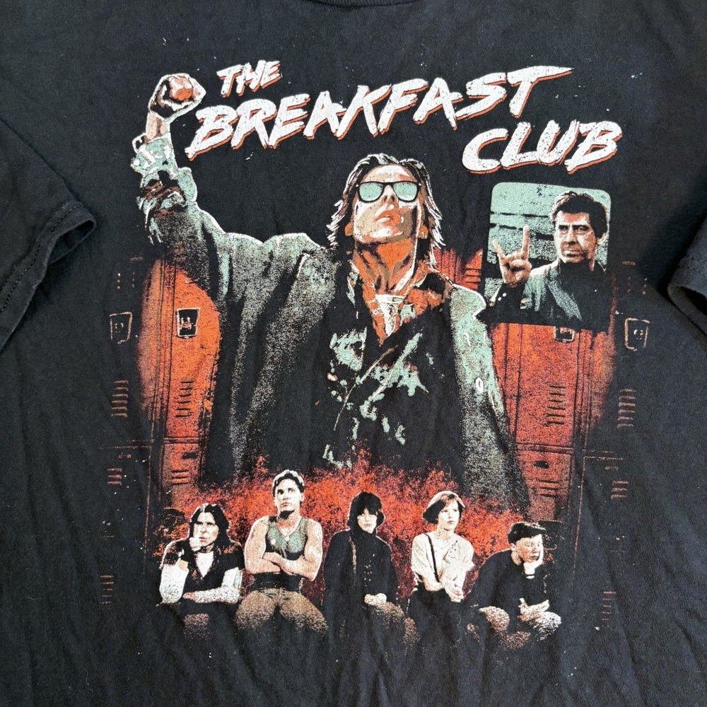 The Breakfast Club Movie Graphic Black Short Sleeve T-Shirt Mens 2XL